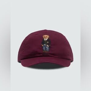 Ralph Lauren Polo, Dad Hat, Teddy Bear, Burgundy